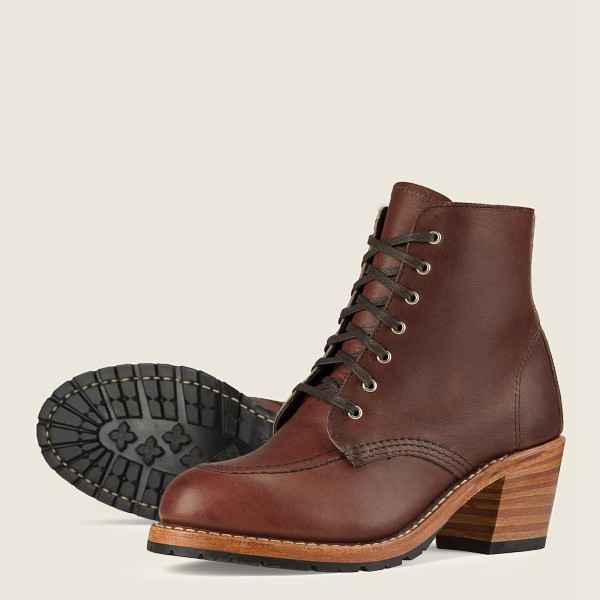 Heritage Støvler Dame - Red Wing Clara - Heeled Harness Læder - Brune - XEMAKJ-609